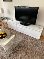 Tv meubel IKEA Besta Burs wit hoogglans., Ophalen, Gebruikt, 150 tot 200 cm, Minder dan 100 cm