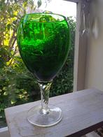 Groot groen wijnglas met doorzichtige voet ~ mooi glas wijn, Ophalen of Verzenden, Zo goed als nieuw, Overige typen