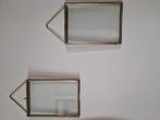 2x lijstje messing met glas 13x18. Openslaand., Huis en Inrichting, Woonaccessoires | Lijsten, Minder dan 50 cm, Metaal of Aluminium
