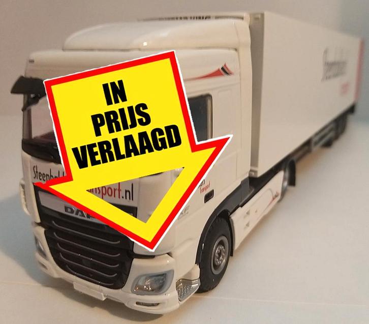 DAF XF106 Space Cab trekker met koeloplegger "Steenbakkers", Hobby en Vrije tijd, Modelauto's | 1:50, Nieuw, Bus of Vrachtwagen