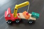 Houten speelgoed takelwagen met oplegger - magnetisch, Ophalen of Verzenden, Gebruikt