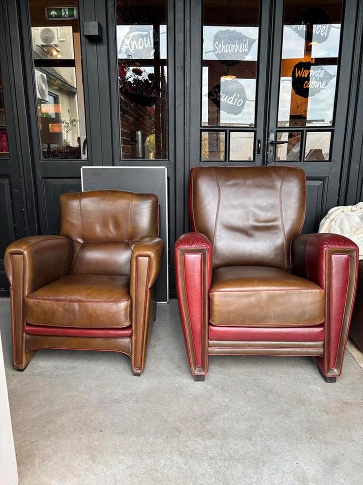 Mol & Geurts Fauteuils - Zo goed als nieuw!, Huis en Inrichting, Fauteuils, Zo goed als nieuw, Leer, 75 tot 100 cm, 75 tot 100 cm