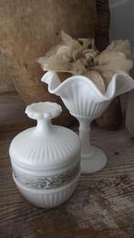 Oud frans potje schaaltje schaal pot kaptafel set franse, Ophalen of Verzenden