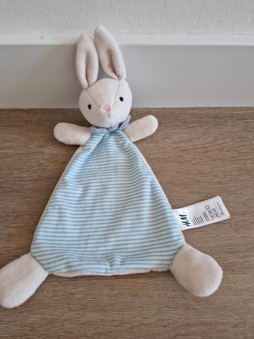 Knuffeldoekje H&M konijn blauw gestreept creme K8965, Kinderen en Baby's, Speelgoed | Knuffels en Pluche, Ophalen of Verzenden