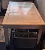 Stevige witte houten eettafel zonder stoelen., Huis en Inrichting, Tafels | Statafels, Ophalen, Gebruikt