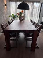 Notenhout tafel, Ophalen, 200 cm of meer, 50 tot 100 cm, Zo goed als nieuw