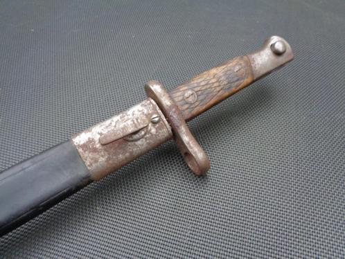 Spaanse M1893 artillerie bajonet in de lange versie + schede, Verzamelen, Militaria | Algemeen, Landmacht, Mes of Dolk, Overige gebieden