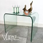 Gebogen vintage glazen waterfall bijzettafel, salontafel, Ophalen, Huis en Inrichting