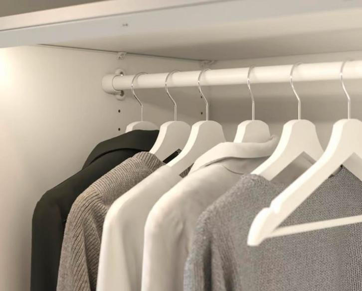 3x IKEA kledingroede PAX (komplement) kast – wit – 75 cm, Huis en Inrichting, Kasten | Kledingkasten, Gebruikt, Minder dan 100 cm