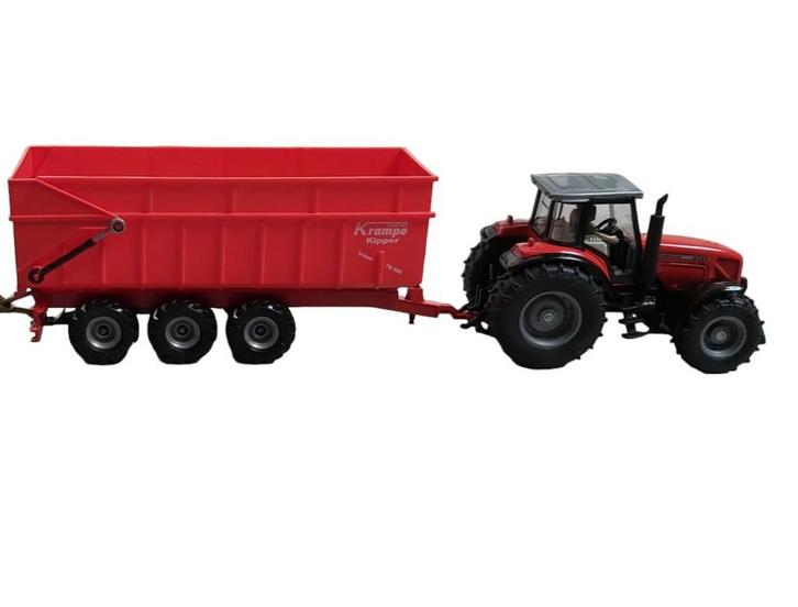Siku 3251,2966 Massey Ferguson 8280 Xtra + krampe kiepwagen, Hobby en Vrije tijd, Modelauto's | 1:32, Zo goed als nieuw, Tractor of Landbouw