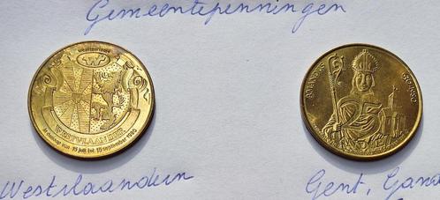 Gemeentepenningen: Westvlaandern en Gent 1980, Postzegels en Munten, Munten | België, Losse munt, Metaal, Ophalen of Verzenden