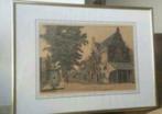 Oude Gravure ingekleurd de Waag Enkhuizen., Antiek en Kunst, Kunst | Etsen en Gravures, Ophalen