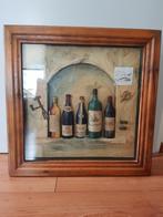 Oud 3D schilderij met wijnflessen., Antiek en Kunst, Ophalen