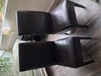 2 stoelen eettafelstoelen, Huis en Inrichting, Stoelen, Ophalen, Twee, Bruin, Leer