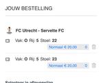 Fc utrecht servette, Tickets en Kaartjes, Kortingen en Cadeaubonnen, Eén persoon, Overige soorten, Overige typen