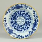 18e eeuws Delfts aardewerken bordje, unieke tekstdecoratie, Ophalen of Verzenden