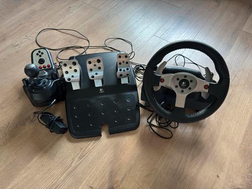 Logitech G25 Racestuur + Pedalen + Pook, Spelcomputers en Games, Spelcomputers | Overige, Gebruikt, Ophalen of Verzenden