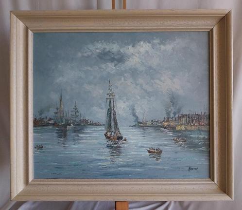 Edward Barton (1936-2012) - In de Haven - 1960, Antiek en Kunst, Kunst | Schilderijen | Klassiek, Ophalen