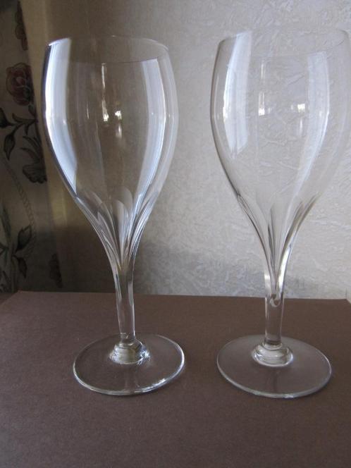 Vijf mooie Verrerie Doyen champagne glazen - geslepen facett, Antiek en Kunst, Antiek | Glas en Kristal, Verzenden