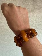 R273/ Grote twee kleurige vintage AMBER armband, Overige materialen, Verzenden, X, X