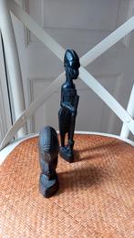 2 Afrikaanse beelden van Ebbenhout, Antiek en Kunst, Kunst | Beelden en Houtsnijwerken, Ophalen of Verzenden