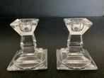2x kristallen kandelaar kandelaars Lisa Mori kristal, Ophalen of Verzenden, Zo goed als nieuw, Overige materialen, Minder dan 25 cm