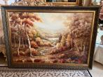 Groot olieverf landschap schilderij, Ophalen of Verzenden