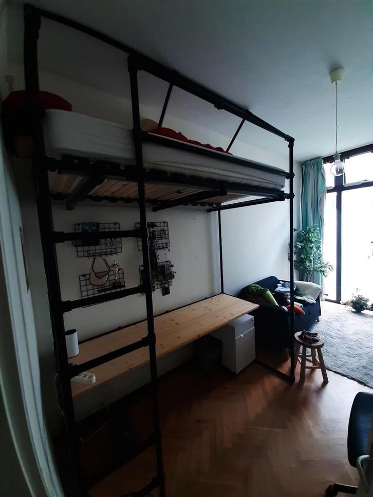 Steigerbuis Hoogslaper met Bureau, Huis en Inrichting, Slaapkamer | Stapelbedden en Hoogslapers, Ophalen