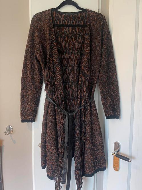 Espresso lang vest met franjes maat L, Kleding | Dames, Truien en Vesten, Zo goed als nieuw, Maat 42/44 (L), Zwart, Ophalen of Verzenden