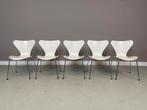 5 Fritz Hansen vlinderstoelen 7 series Arne Jacobsen vintage, Huis en Inrichting, Stoelen, Ophalen, Gebruikt, Wit, Vijf, Zes of meer stoelen