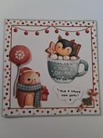 Kaart kerst diertjes en mok, Ophalen of Verzenden, Nieuw, Kerst