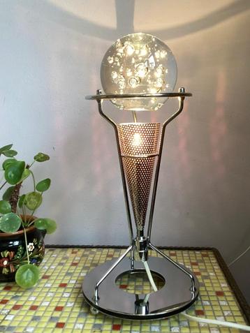 Tafellamp, lamp, Berla, verchroomd, presse papier, vintage beschikbaar voor biedingen
