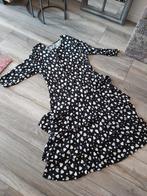 Jurk hart zwart wit met stroken volants viscose mt 44 46 Ash, Kleding | Dames, Verzenden, Zwart, Maat 42/44 (L), Zo goed als nieuw