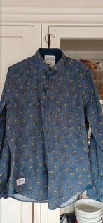 A fish named fred S/M saxofoonprint nieuw., Kleding | Heren, Overhemden, Ophalen of Verzenden, Zo goed als nieuw, Blauw