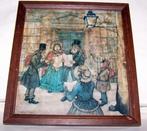 Prachtige originele prent Anton Pieck-Kerstzangers. 20x22cm., Antiek en Kunst, Ophalen of Verzenden