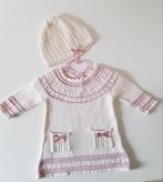 Schattig jurkje en muts ecru met roze maat 62, Ophalen of Verzenden, Zo goed als nieuw, Meisje, Jurkje of Rokje