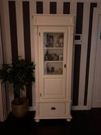 Landelijke vitrinekast met lade en glasdeur, Ophalen, Minder dan 50 cm, Gebruikt, Met lade(s)