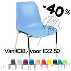 Kuipstoel Helene lichtblauw kantinestoelen stapelstoelen, Marconiweg 10 Zeewolde, Nieuw, Info@everardo.nl, Ophalen of Verzenden
