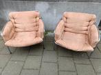 Twee lounge fauteuils Osaka Sz08 Martin Visser bruin leer, 75 tot 100 cm, Gebruikt, Leer, Ophalen of Verzenden