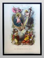 unieke grootformaat glas dia's handingekleurde gravures, Antiek en Kunst, Kunst | Etsen en Gravures, Ophalen of Verzenden