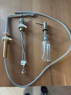 Keukenmengkraan met zeepdispenser - 2 gats, Ophalen of Verzenden, Gebruikt, Chroom, Kraan