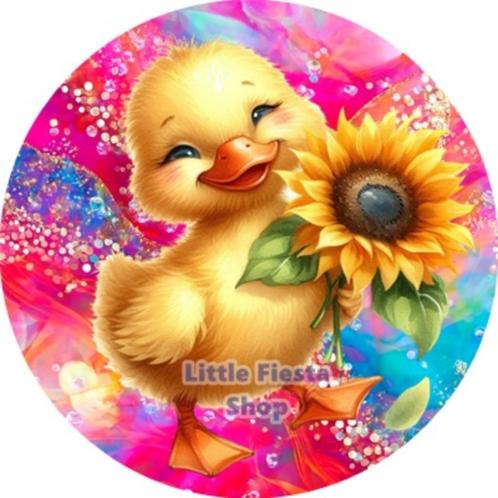LF3922 icing frosting kuiken 19cm eetbare taart print plaat, Hobby en Vrije tijd, Taarten en Cupcakes maken, Nieuw, Versiering