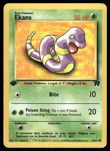 Ekans 56/82 - Team Rocket (1st edition) beschikbaar voor biedingen