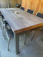 Buitentafel + stoelen, Tuin en Terras, Ophalen, Gebruikt, 6 zitplaatsen, Tuinset