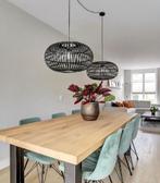 2x Karwei Indy Bamboe Hanglamp Zwart - 55cm, Huis en Inrichting, Lampen | Hanglampen, Ophalen, Zo goed als nieuw, Metaal, Minder dan 50 cm
