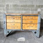 Opel Blitz werkbank | Vintage metalen werktafel, Ophalen of Verzenden, Gebruikt, 120 tot 170 cm