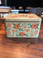 Vintage blik bloemen rechthoekig lxbxh 16x22x13 vm, Ophalen of Verzenden, Gebruikt, Overige