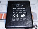 One-Tech V35-09A-400 AC~AC Adapter 9V 400mA Wisselspanning, Ophalen of Verzenden, Zo goed als nieuw