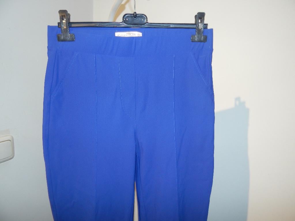 Studio Anneloes kobalt blauwe travel stof broek dikkere stof, Studio Anneloes, Zo goed als nieuw, Maat 36 (S), Lang