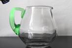 Art Deco waterkan blank met annagroen oor (uraniumglas), Ophalen of Verzenden